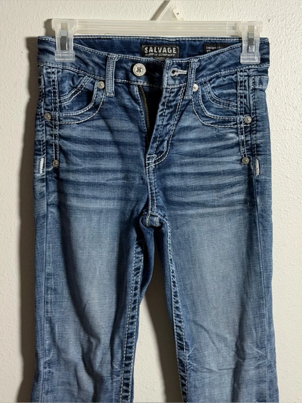 Salvage Boys Kids Denim Blue Mayhem Straight-Leg Jr Regular Fit Jeans size‎ 12